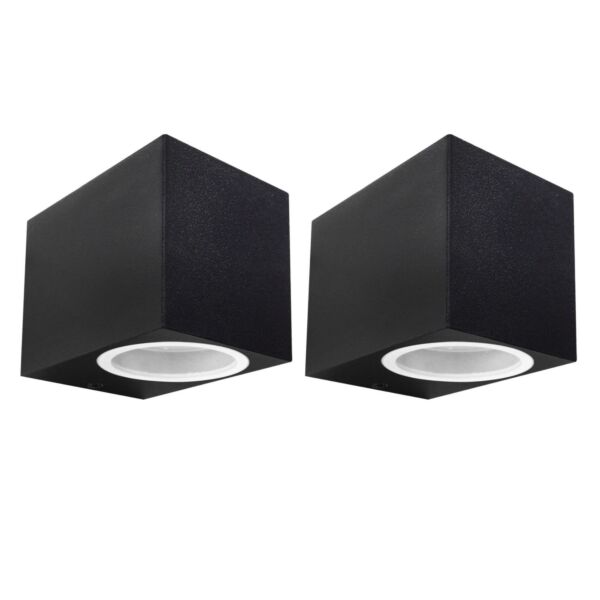 Set of 2 Falmouth - Black Downwards Outdoor IP44 Wall Lights