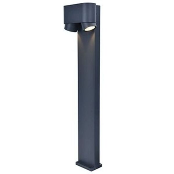 Lutec - Cypres - 6604004118 - Dark Grey Clear Glass 2 Light IP44 Outdoor Post Light