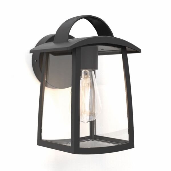 Lutec - Kelsey - 5273603012 - Black Clear Glass IP44 Outdoor Wall Light