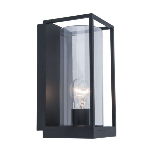 Lutec - Flair - 5288803012 - Black Clear Glass IP44 Outdoor Wall Light