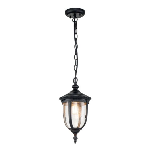 Elstead Lighting - Cleveland - CL8-S - Weathered Bronze Clear Seeded Glass IP44 Outdoor Ceiling Pendant Light