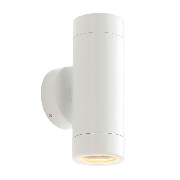 Saxby Lighting - Odyssey - St5008w - White Clear Glass 2 Light IP65 Outdoor Wall Washer Light