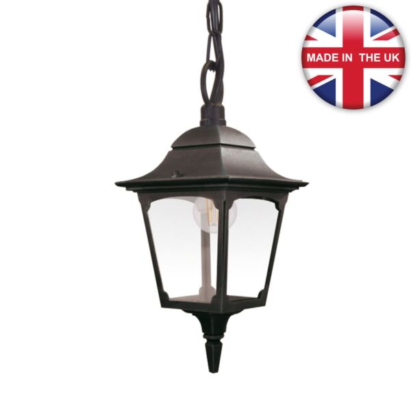 Elstead Lighting - Chapel - CP9-BLACK - Black Clear Glass IP44 Outdoor Ceiling Pendant Light