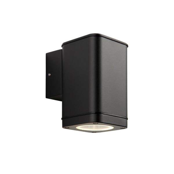 Endon Lighting - Milton - 96910 - Black Clear Glass IP44 Outdoor Wall Washer Light