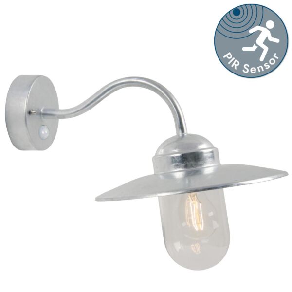 Nordlux - Luxembourg - 22661031 - Galvanized Steel Clear Glass IP54 Outdoor Sensor Wall Light