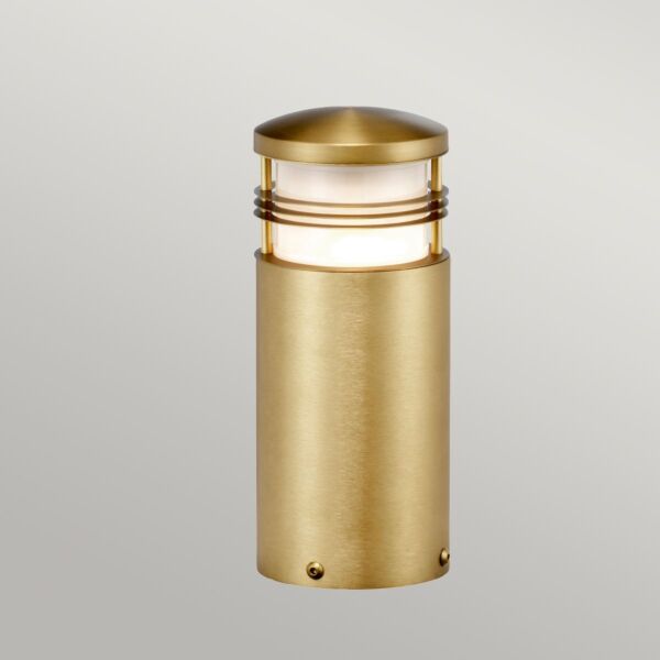 Elstead Lighting - Newbrighton - NEWBRIGHTON-B-BRASS - Antique Brass Opal IP55 Outdoor Post Light