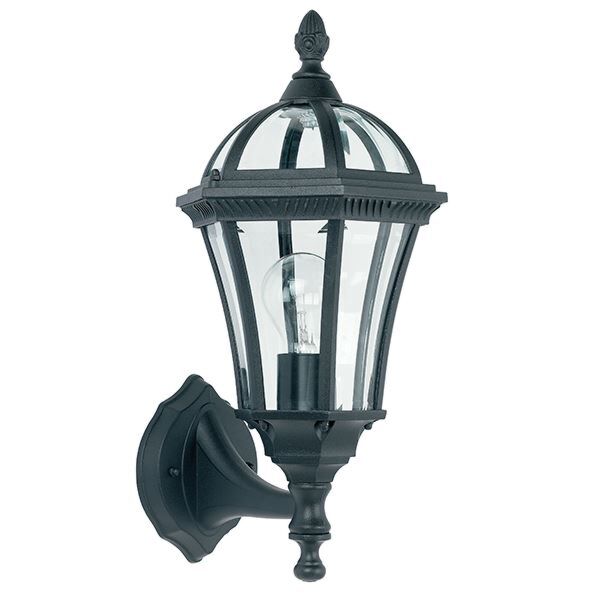 Endon Lighting - Drayton - YG-3500 - Black Clear Glass IP44 Outdoor Wall Light