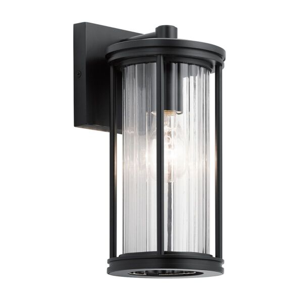 Kichler Lighting - Barras - KL-BARRAS2-S-BK - Black Clear Glass IP44 Outdoor Wall Light