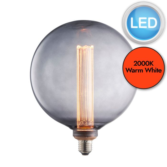 Endon Globe 80170 LED E27 ES Filament Light Bulb 200mm dia